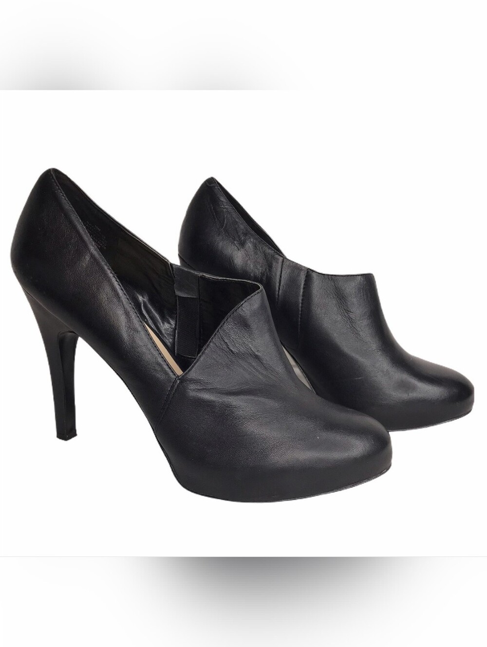 Nine West Verena Black Leather High-Heel Bootie, Size 8